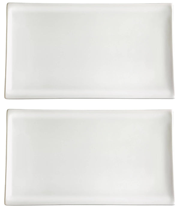 Set mit 2 rechteckigen Tabletts 34x16x2,4 cm aus allluminischem Porzellan Kaleidos Aluxina Bianchi prezzo