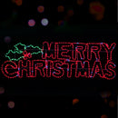 Scritta Luminosa Merry Christmas 154x47 cm Multicolore 588 LED IP44 Uso Esterno