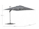 Ombrellone da Giardino Decentrato 3x3x2,51h m Ines Grigio Scuro 