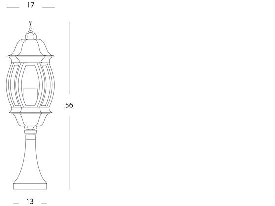 Lampada Palo Paletto da Cancello Colore Grigio per Esterno Linea Molata Sovil