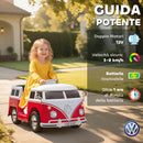 Macchina Elettrica per Bambini 89x49x41,5 cm Licenza Volkswagen T1 con Lettore MP3 in Metallo e PP Rosso      
