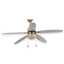 Ventilatore da Soffitto 5 Pale e Lampada E27 in MDF Ø130 cm 3 Velocità Kooper Rovere Bianco