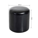 Pouf Poggiapiedi Sgabello Tondo Imbottito in Similpelle Nero 45x45x50 cm 
