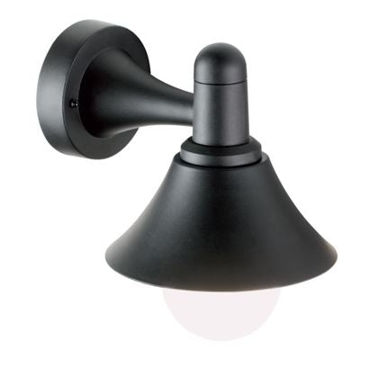 sconto Kleine Außenwandleuchte E27 aus schwarzem Sovil-Thermoplast