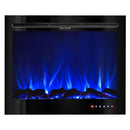 Camino Elettrico da Incasso 63,3x77,1x14,17 cm Effetto Fiamma 1500W Colorado Nero