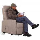 Poltrona Alzapersona Elettrica 1 Motore in Tessuto Tortora