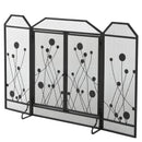 Parascintille con Antine 125x80 cm per Camino a Legna in Metallo  Nero