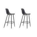 Set 2 Sgabelli 47x37xH103 cm in Polipropilene e Metallo Frida Grigio Scuro
