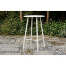 Tavolino Bar da Giardino in Alluminio Tondo Ø66x105cm Las Vegas Bianco
