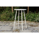 Tavolino Bar da Giardino in Alluminio Tondo Ø66x105cm Las Vegas Bianco