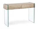 Consolle 2 Cassetti Line Kenya Rettangolare 110x40 in MDF e Vetro