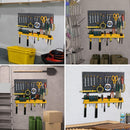 Mensola Portautensili con Pannelli Modulari per Attrezzi con 50 Ganci in Plastica