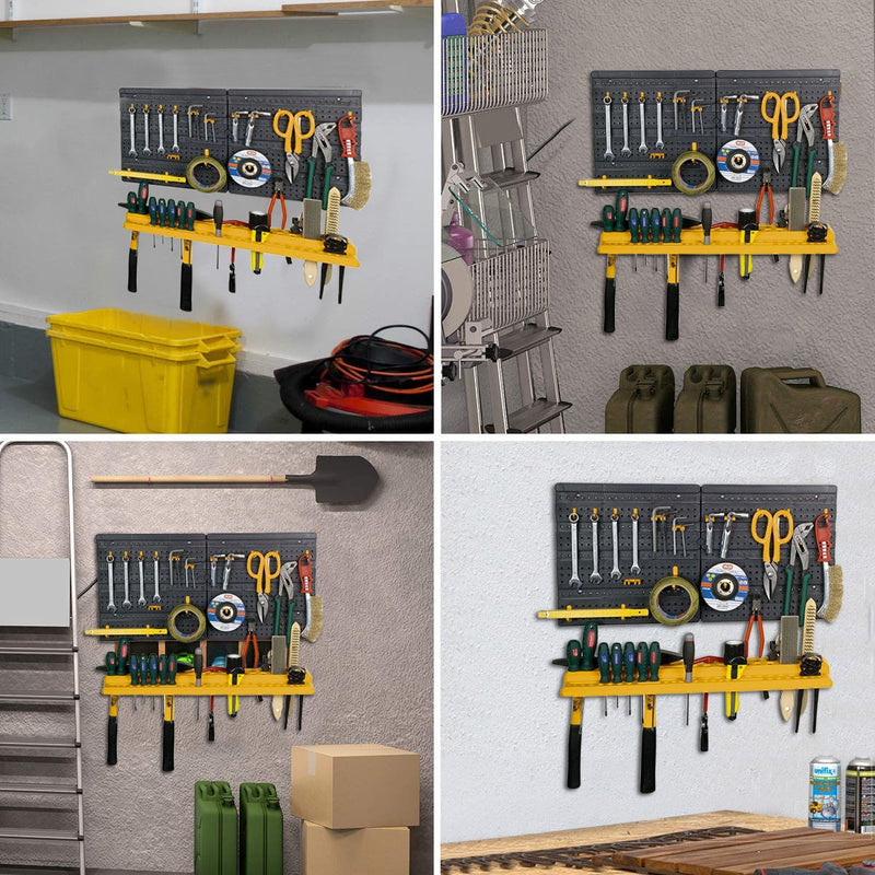 Mensola Portautensili con Pannelli Modulari per Attrezzi con 50 Ganci in Plastica