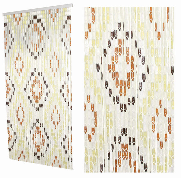 prezzo Fadenvorhang für Fliegengitter 140x240 cm in Kunststoff Große Walnuss Raute