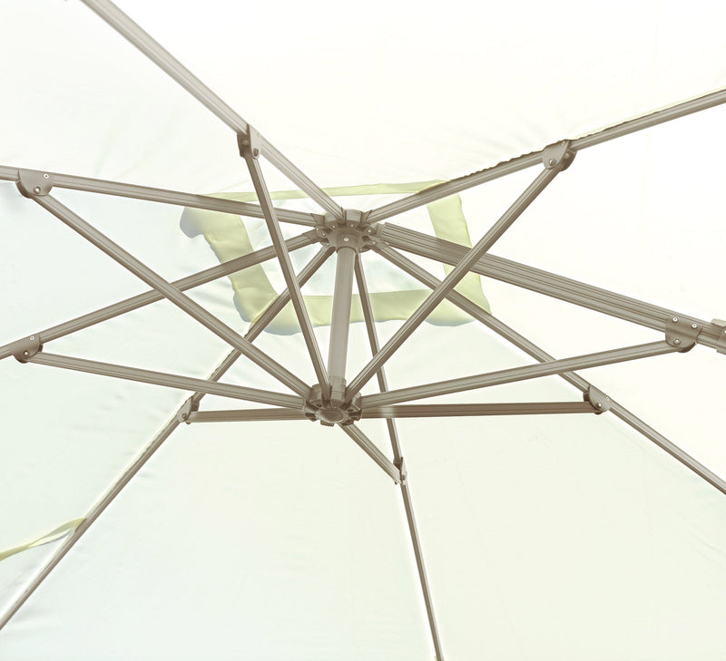 Ombrellone da Giardino Decentrato 3x4m in Alluminio Ecrù