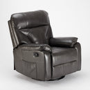 Poltrona Relax Reclinabile Manuale 90x74x130 cm in Similpelle Grigio Scuro