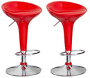 Set 2 Sgabelli con Alzata a Gas e Seduta Girevole in ABS Boston Rosso Lucido