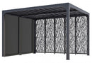 Pergola da Giardino 3,6x3 m in Alluminio con 4 Pannelli Moucharabieh e Doghe Orientabili Grigio Antracite 