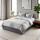 Struttura Letto Matrimoniale 165x193x30 cm a Doghe con 3 Cassetti in Legno Poliestere e Metallo Grigio      