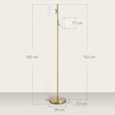 Lampada da Terra Ø28x165 cm Paralumi a Sfera con Attacco E27 Struttura in Metallo Oro  