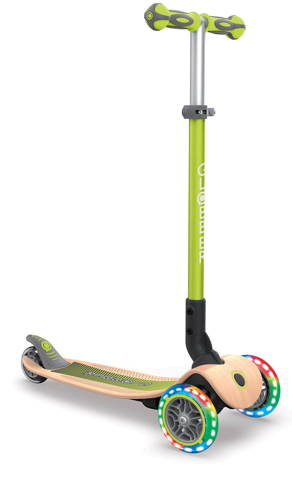 prezzo Scooter 3 Räder LED Faltbar 3 Höhen Max 50 Kg Globber Primo Faltbar Holz Lindgrün