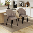 Set 2 Sedie da Pranzo Schienale a Conchiglia in Pelle PU Marrone   