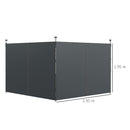 Set 2 Pareti Laterali per Gazebo 3x3m e 3x6m 295x195 cm in Tessuto Oxford Grigio Scuro