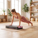 Stepper Fitness Regolabile su 2 Livelli 66x28x16 cm con 2 Bande di Resistenza Capacità 120 kg in ABS Rosa e Nero      