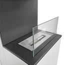 Camino a Bioetanolo da Pavimento 38x38x100 cm Oslo in acciaio Bianco  