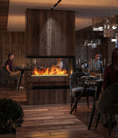 Camino a Vapore Elettrico Effetto Realistico 120x50x40 cm Invapo U1200 con Ricarica Automatica in Acciaio Nero      