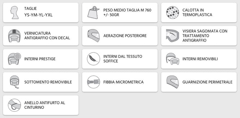 Casco Demi-Jet per Bambini Visiera Sagomata CGM Sport 205G Bianco