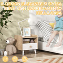 Comodino per Bambini con Cassetto e Vano a Giorno 40x32.5x40 cm in Legno Bianco 