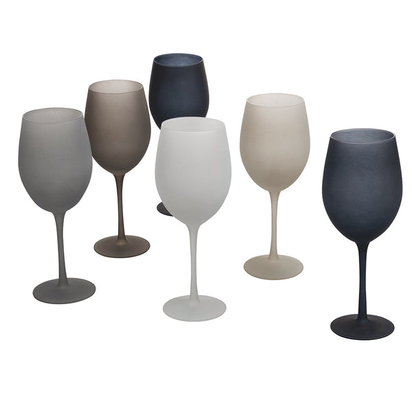 Set mit 6 Bechern mit Eiseffekt Happy Hour Stones in Villa d'Este Home Tivoli Grey Glass acquista