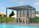 Pergola da Giardino 3,6x3 m in Alluminio con 4 Pannelli Moucharabieh Grigio Antracite