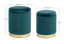 Set 2 Pouf Contenitore Polina Navyus in Tessuto effetto Velluto