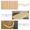 Cesto Portabiancheria da 90L Pieghevole con 2 Scomparti 54,2x35,2x59,5 cm in Bambù  