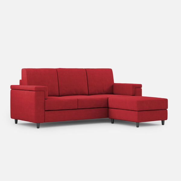 prezzo Divano 3 Posti con Pouf 208x155x85 cm Marrak in Tessuto Rosso