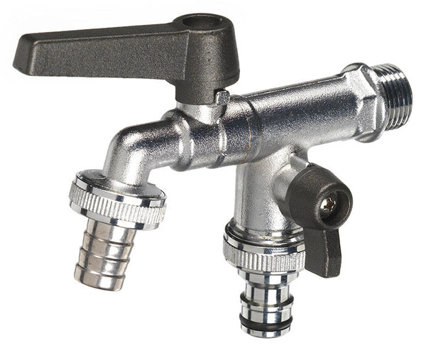 sconto Rubinetto a Sfera Doppio per Fontana da Giardino con Leve Colorate Belfer RUB/027 Antracite