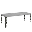 Tavolo Allungabile 200-460x90x77 cm Karamay Premium Cemento Telaio Antracite 