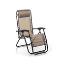 Sedia Sdraio da Giardino Gran Relax 88x65x110 cm in Textilene Beige     