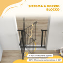 Cancello per Cani e Animali Domestici 68x77 cm con Chiusura Automatica per Scale e Ingressi Nero      