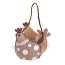 Set 2 Contenitori in Tessuto a Forma di Gallina H 16 cm