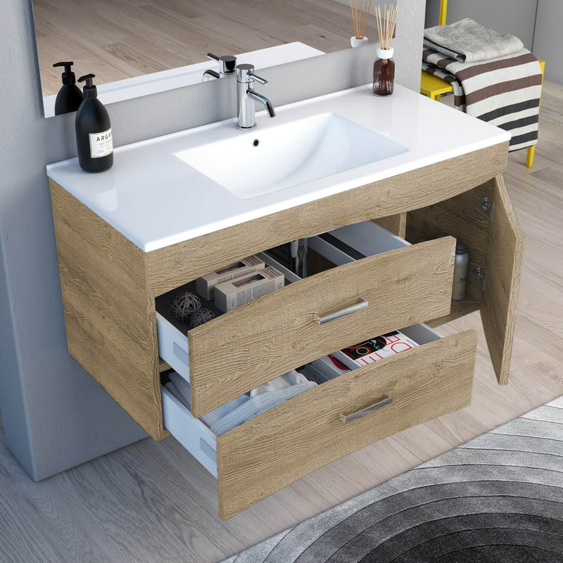 Mobile Bagno Sospeso 101cm TFT Venus Rovere Miele