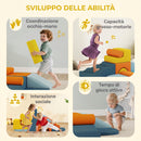 Set di 9 Costruzioni Morbide per Bambini 3-6 Anni 140x80x25 cm con Fodere Rimovibili in Schiuma e Velluto Multicolore      