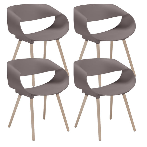 Set 4 Sedie 62x54x74 cm in Polipropilene Diletta Tortora prezzo