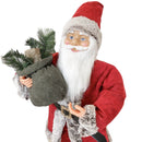 Pupazzo Babbo Natale H90 cm con Luci e Suoni Rosso e Grigio