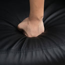 Poltrona Relax Reclinabile Manualmente a 165° con Poggiapiedi Portabicchieri e Tasca in Finta Pelle Nero      