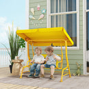 Dondolo per Bambini da Giardino a 2 Posti 112x75x120 cm con Cinture di Sicurezza Giallo   