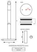 Posacenere a Colonna Ø32 cm in Metallo Nero Opaco 1,9L per Esterno