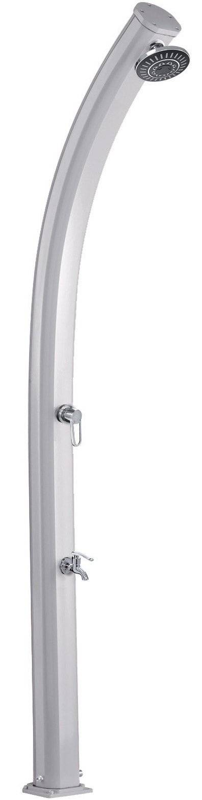 sconto Garden Solar Shower 33L Metallic Aluminium Mixer und Fußwascher